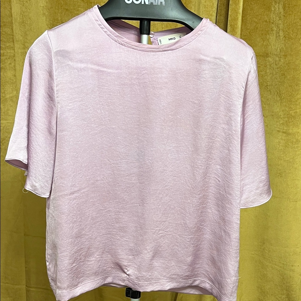 Mango Women's Lavander (Lilac) satin Top